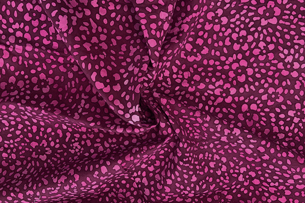 Dark red and pink batik floral print