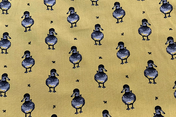 Delilah Duck fabric lemon, 100% cotton print, Crafty by Chatham Glynn