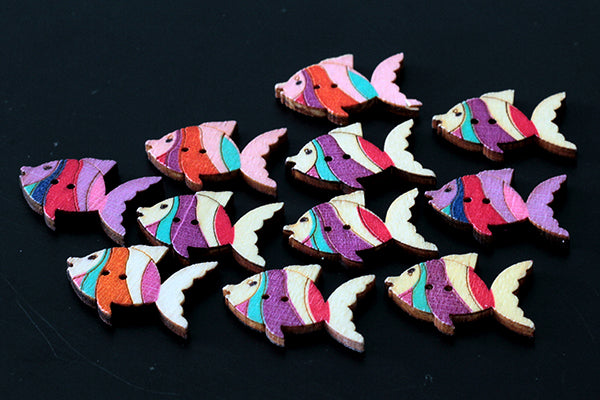 Wooden Fish Buttons