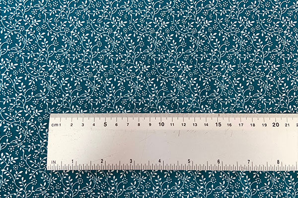 Floral vine blender, 100% cotton, Teal