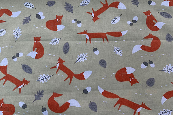Mr Fox fabric, 100% cotton print, Crafty by Chatham Glynn