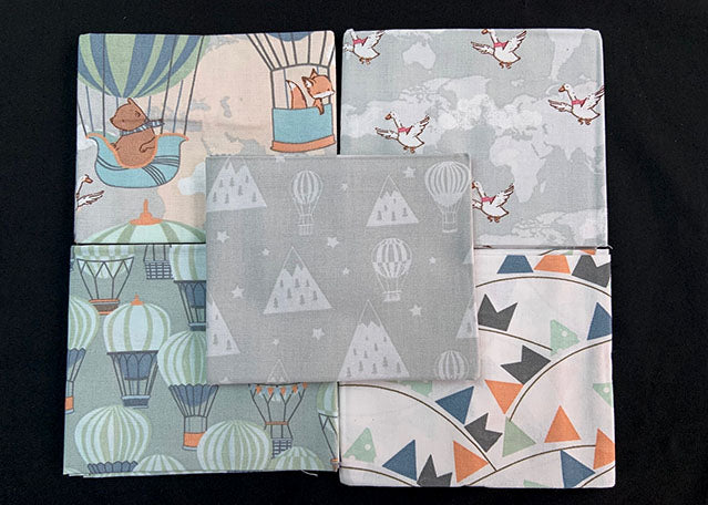 Balloon ride Fat Quarter Bundle, 100% cotton