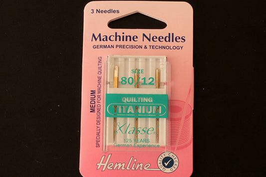 German Precision Machine needles, Medium, Quilting 80/12