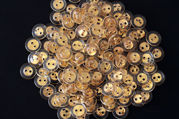 Gold & clear button, 11mm