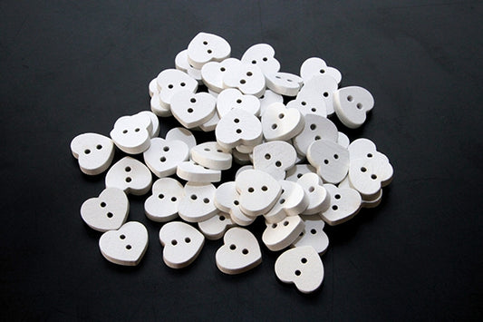 Wooden heart button, various colours