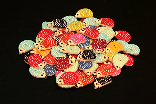 Wooden Hedgehog Buttons