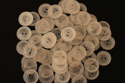 Ivory bevelled edge round buttons, 15mm