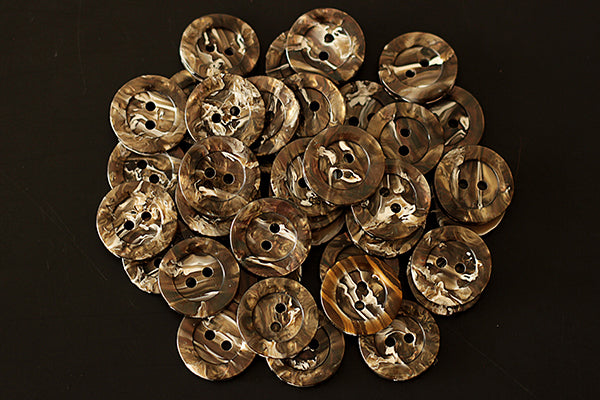 Khaki patterned buttons, 17mm