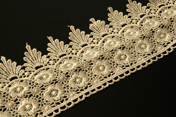 Wide ivory polyester lace