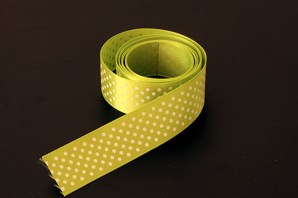 Satin polka dot ribbon in 4 colours, 25mm (1 inch)