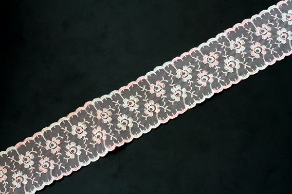 Pink flat nylon lace