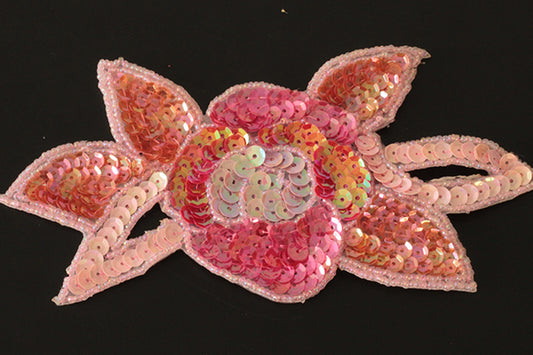 Pink sequin flower motif