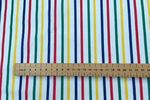 Multi coloured stripe polycotton print