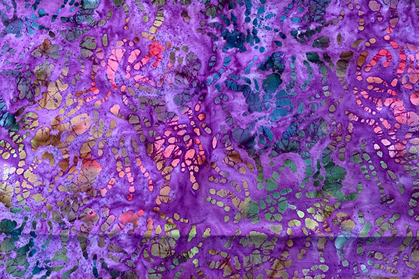 Purple, pink and navy batik print