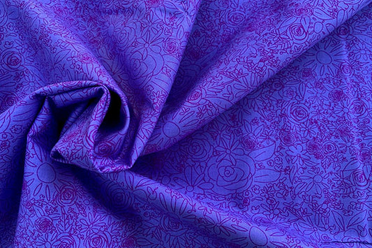 Purple flower 100% cotton print