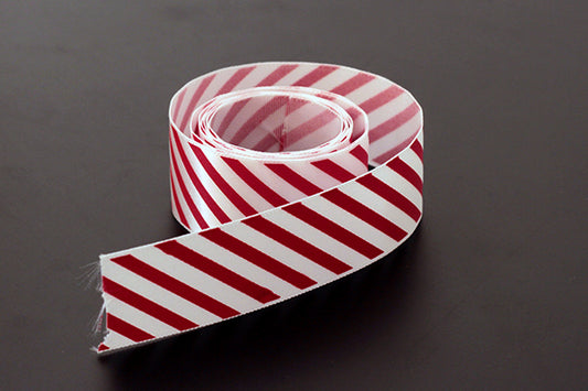 Red candy striped satin ribbon, 25mm (1 inch) or 37.5mm (1.5 inch)