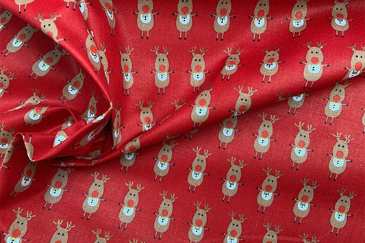 Rudolph Red 100% cotton print