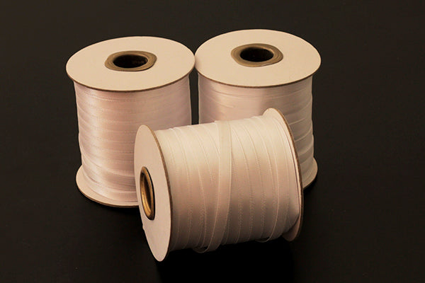 100 yard (91.4 metres) reel of white double-sided satin ribbon, 5mm