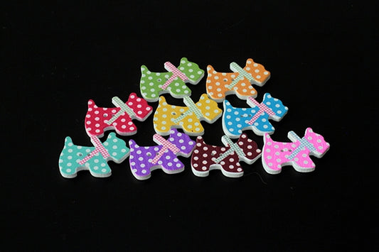 Scotty Dog Wooden Buttons