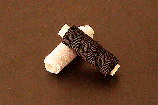 Shirring Elastic, black and white