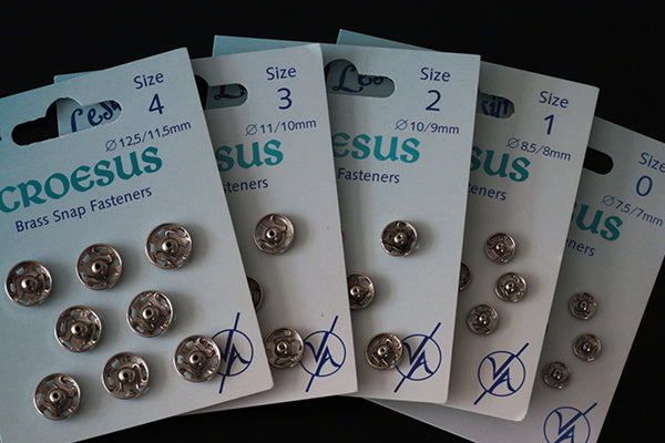 Brass snap fasteners, silver