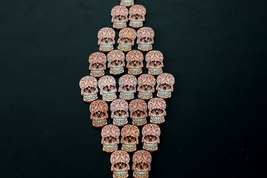 Wooden skull button