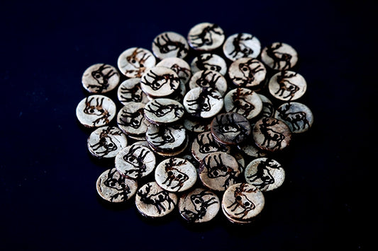 Wooden stag buttons