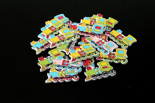 Wooden train buttons